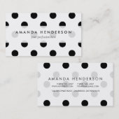 Schwarzweiss-Tupfen-Muster Visitenkarte (Vorne/Hinten)