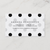 Schwarzweiss-Tupfen-Muster Visitenkarte (Rückseite)