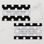 Schwarzweiss-Tupfen-Muster Visitenkarte (Vorne/Hinten)