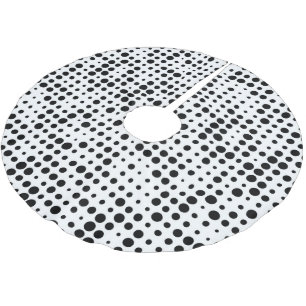 Schwarzweiss-Tupfen Polyester Weihnachtsbaumdecke