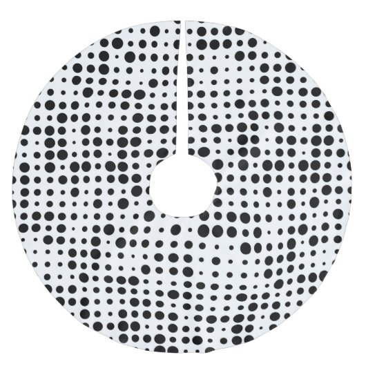 Schwarzweiss-Tupfen Polyester Weihnachtsbaumdecke (Vorderseite)