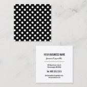 Schwarzweiss-Tupfen Quadratische Visitenkarte (Vorne/Hinten)