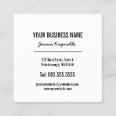 Schwarzweiss-Tupfen Quadratische Visitenkarte (Rückseite)