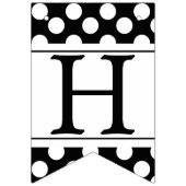 Schwarzweiss-Tupfen und gestreifte Flaggen-Flagge Wimpelkette (Zweite Fahne)