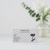 Schwarzweiss-Tupfen Visitenkarte (Stehend Vorderseite)