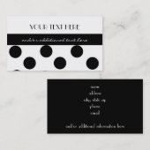 Schwarzweiss-Tupfen Visitenkarte (Vorne/Hinten)