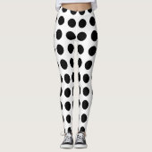 Schwarzweiss-Tupfen-Yoga-Hosen Leggings (Vorderseite)
