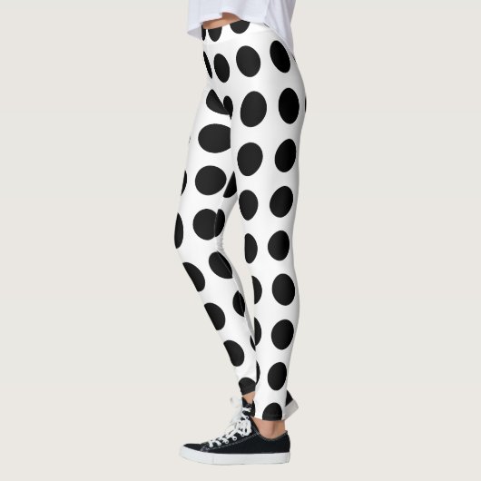 Schwarzweiss-Tupfen-Yoga-Hosen Leggings (Links)