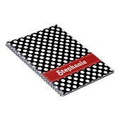 Schwarzweiss-Tupfen-Zeitschriften-gewundenes Notizblock (Rechte Seite)