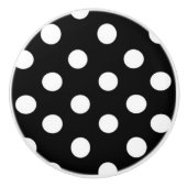 Schwarzweiss-Tupfenmuster Keramikknauf (Vorderseite)