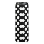 Schwarzweiss-Tupfenmuster Thermosbecher (Rückseite)