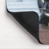 Schwarzweiß-Tuxedo-Foto Mousepad (Ecke)