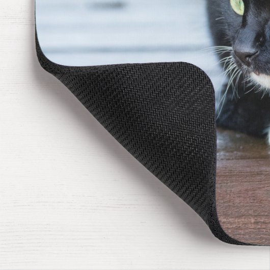 Schwarzweiß-Tuxedo-Foto Mousepad (Ecke)