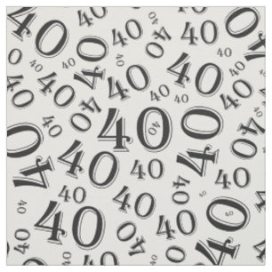 Schwarzweiss-Typografie-Muster der Nr.-40 Stoff