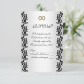 Schwarzweiß-uAwg RSVP Karte (Stehend Vorderseite)