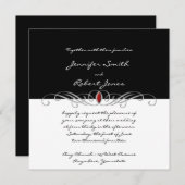 Schwarzweiss-- und karminrote einladung (Vorne/Hinten)