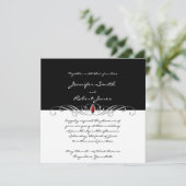 Schwarzweiss-- und karminrote einladung (Stehend Vorderseite)