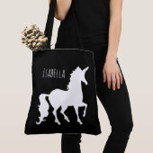 Schwarzweiss-Unicorn-Silhouette modernes Trendy Tasche (Von Nahem)