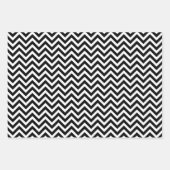 Schwarzweiß Unterschiedliche Größen Zickzack Geschenkpapier Set (Vorderseite 3)