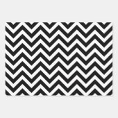 Schwarzweiß Unterschiedliche Größen Zickzack Geschenkpapier Set (Vorderseite 2)