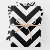 Schwarzweiß Unterschiedliche Größen Zickzack Geschenkpapier Set (Beispiel)