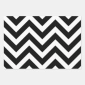 Schwarzweiß Unterschiedliche Größen Zickzack Geschenkpapier Set (Vorderseite)