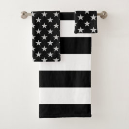 Schwarzweiss-US Flagge-Tuch-Set Badhandtuch Set