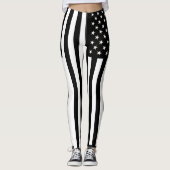 Schwarzweiss-USA-Flaggen-Leggings Leggings (Vorderseite)
