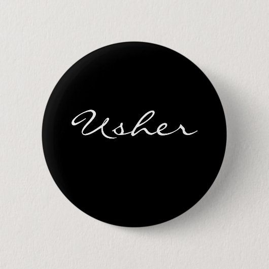 Schwarzweiss-Usher-Knopf Button (Vorderseite)