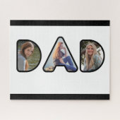 Schwarzweiß-Vater-FotoCollage Puzzle (Horizontal)