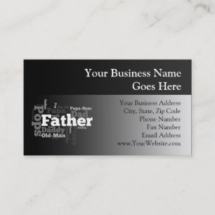 Schwarzweiss-Vater-Wort-Collage Visitenkarte