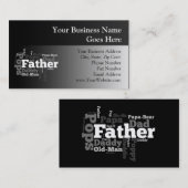 Schwarzweiss-Vater-Wort-Collage Visitenkarte (Vorne/Hinten)