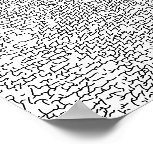 Schwarzweiß-Verwirrung Abstrakte Kunst Poster (Ecke)