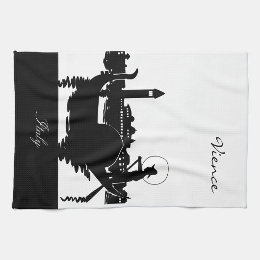 Schwarzweiss-Vience Italien Handtuch (Horizontal)