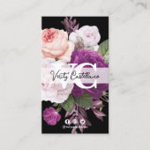 Schwarzweiß Vintage Rose Bloral Simple Personal Visitenkarte (Vorderseite)