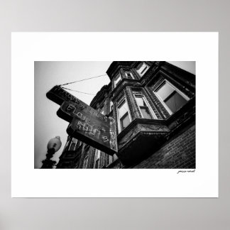 Schwarzweiß-Vintage-Schild Poster Druck