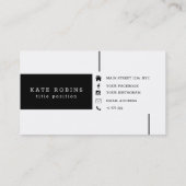 Schwarzweiß Visitenkarte (Rückseite)