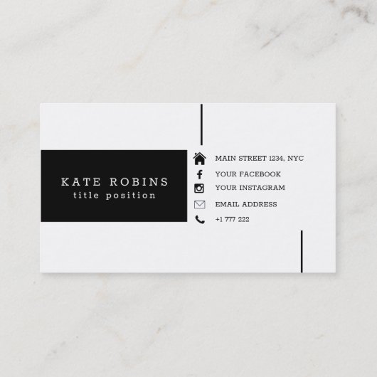 Schwarzweiß Visitenkarte (Rückseite)