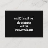 Schwarzweiß-Visitenkarte Visitenkarte (Rückseite)
