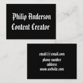 Schwarzweiß-Visitenkarte Visitenkarte (Vorne/Hinten)