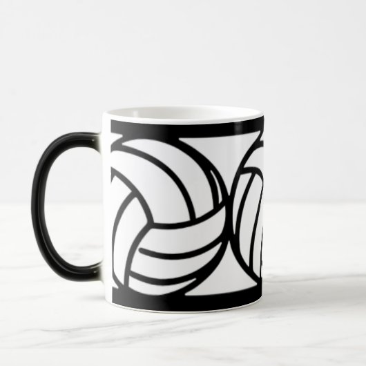 Schwarzweiss-Volleyball-Kaffee-Tasse Verwandlungstasse (Links)