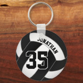 Schwarzweiß-Volleyballteam Schlüsselanhänger (Vorderseite)