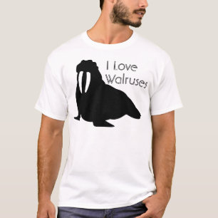 Schwarzweiss-Walross-T-Shirt T-Shirt