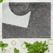 Schwarzweiss-Wasser Geschirrtuch (Gefaltet)