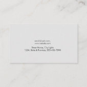 Schwarzweiss-Watercolor-Damast-schlichtes Visitenkarte (Rückseite)