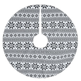 Schwarzweiß-Weihnachten Polyester Weihnachtsbaumdecke