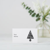 Schwarzweiss-Weihnachtsbaum-Entwurf Visitenkarte (Stehend Vorderseite)