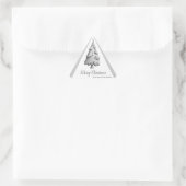 Schwarzweiß-Weihnachtsbaum personalisiert Dreieckiger Aufkleber (Tasche)
