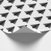 Schwarzweiss-Weihnachtsbaumlech Geschenkpapier (Ecke)