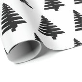 Schwarzweiss-Weihnachtsbaumlech Geschenkpapier (Rolleneckpunkt)